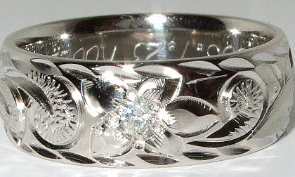ハワイアンジュエリー(Platinum Diamond Ring 6mm